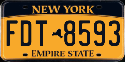NY license plate FDT8593