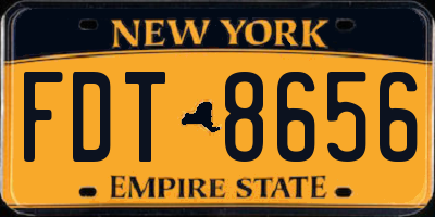 NY license plate FDT8656