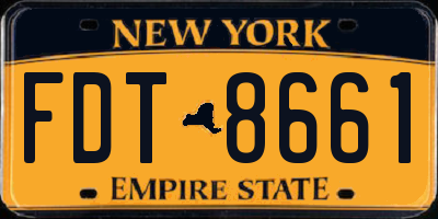 NY license plate FDT8661