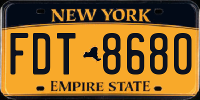 NY license plate FDT8680