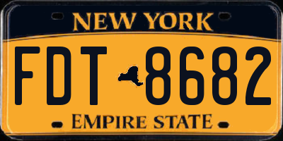 NY license plate FDT8682