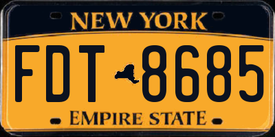 NY license plate FDT8685