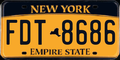 NY license plate FDT8686