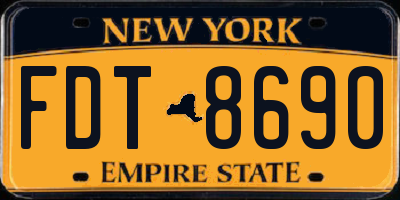 NY license plate FDT8690