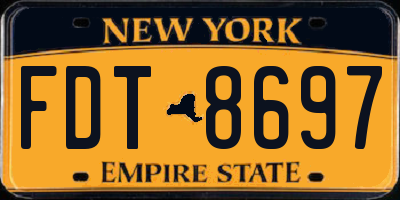 NY license plate FDT8697
