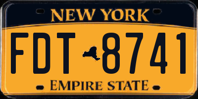 NY license plate FDT8741