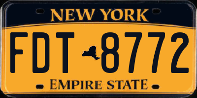 NY license plate FDT8772