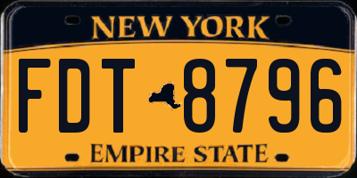 NY license plate FDT8796