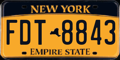 NY license plate FDT8843