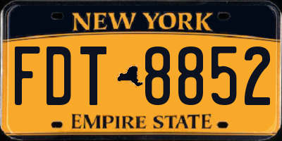 NY license plate FDT8852