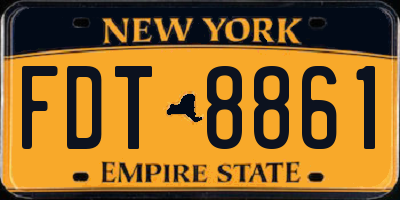 NY license plate FDT8861