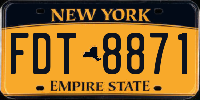 NY license plate FDT8871