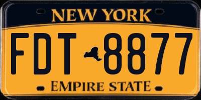 NY license plate FDT8877