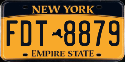 NY license plate FDT8879