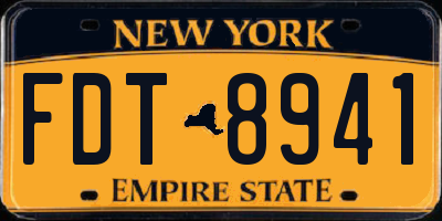 NY license plate FDT8941