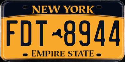 NY license plate FDT8944
