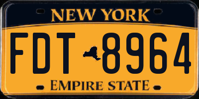 NY license plate FDT8964
