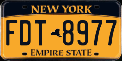 NY license plate FDT8977