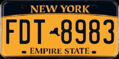 NY license plate FDT8983