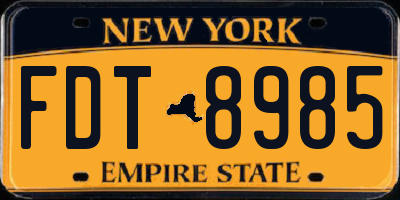 NY license plate FDT8985