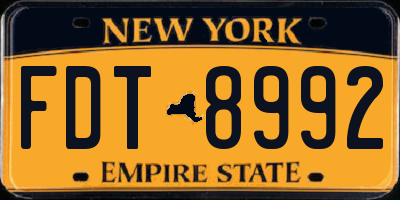NY license plate FDT8992