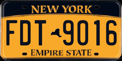 NY license plate FDT9016