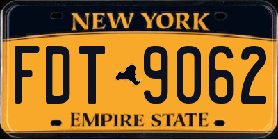 NY license plate FDT9062