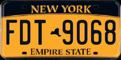 NY license plate FDT9068