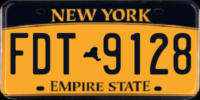 NY license plate FDT9128