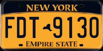 NY license plate FDT9130