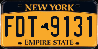 NY license plate FDT9131