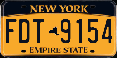 NY license plate FDT9154