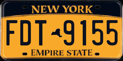 NY license plate FDT9155
