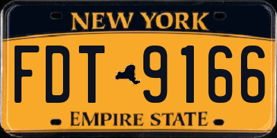 NY license plate FDT9166