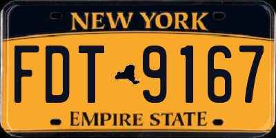 NY license plate FDT9167