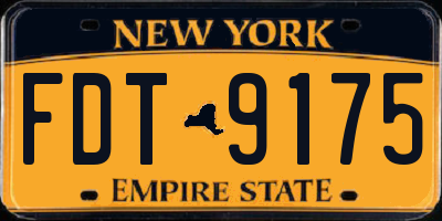 NY license plate FDT9175
