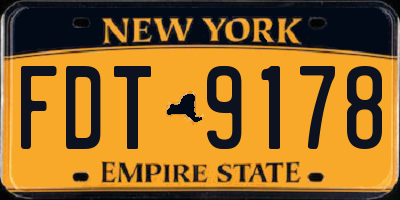 NY license plate FDT9178