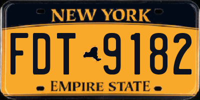 NY license plate FDT9182