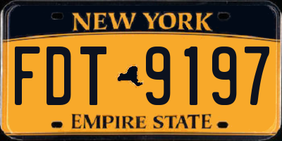 NY license plate FDT9197