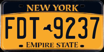 NY license plate FDT9237