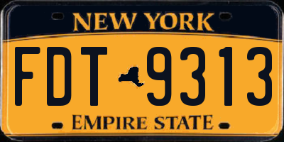 NY license plate FDT9313