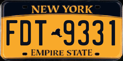 NY license plate FDT9331