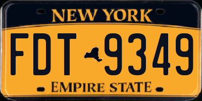 NY license plate FDT9349