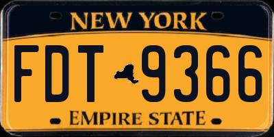 NY license plate FDT9366