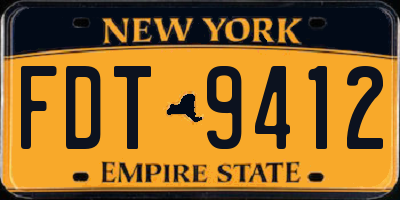 NY license plate FDT9412