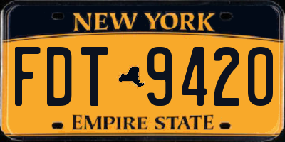 NY license plate FDT9420
