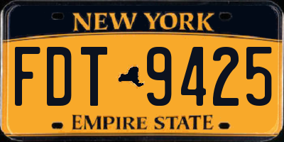 NY license plate FDT9425