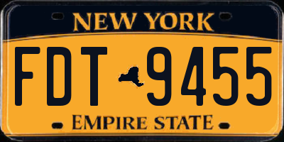 NY license plate FDT9455