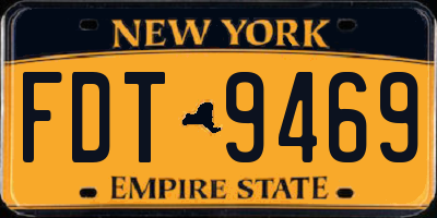 NY license plate FDT9469