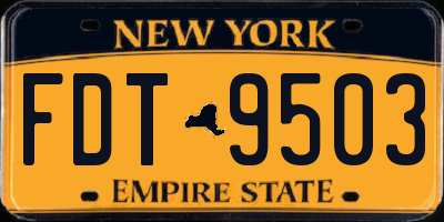 NY license plate FDT9503
